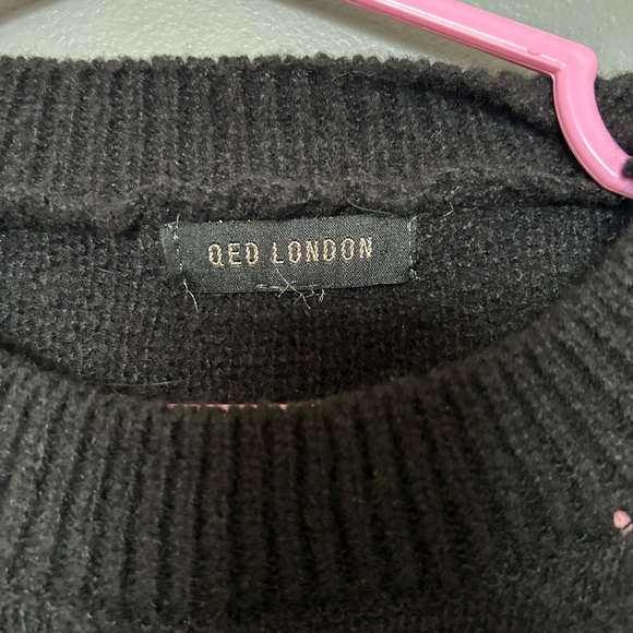 QED London Black Sweater with Multicolor Details - Picture 3 of 4